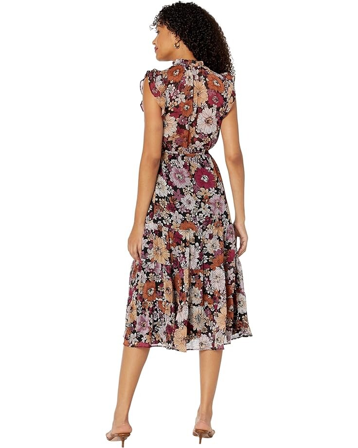 

Платье Steve Madden Orange Blossom Printed Chiffon Dress, цвет Rust/Black