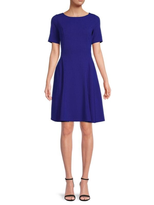 

Однотонное платье с круглым вырезом на спине Calvin Klein Ultramarine