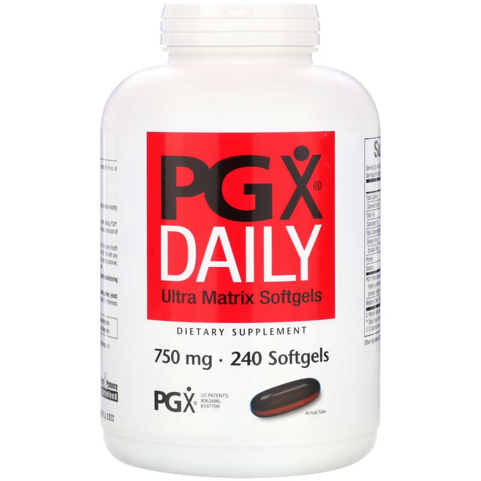 Natural Factors PGX Daily мягкие желатиновые капсулы с матрицей сверхвысокого качества 750 мг, 240 мягких капсул - фото