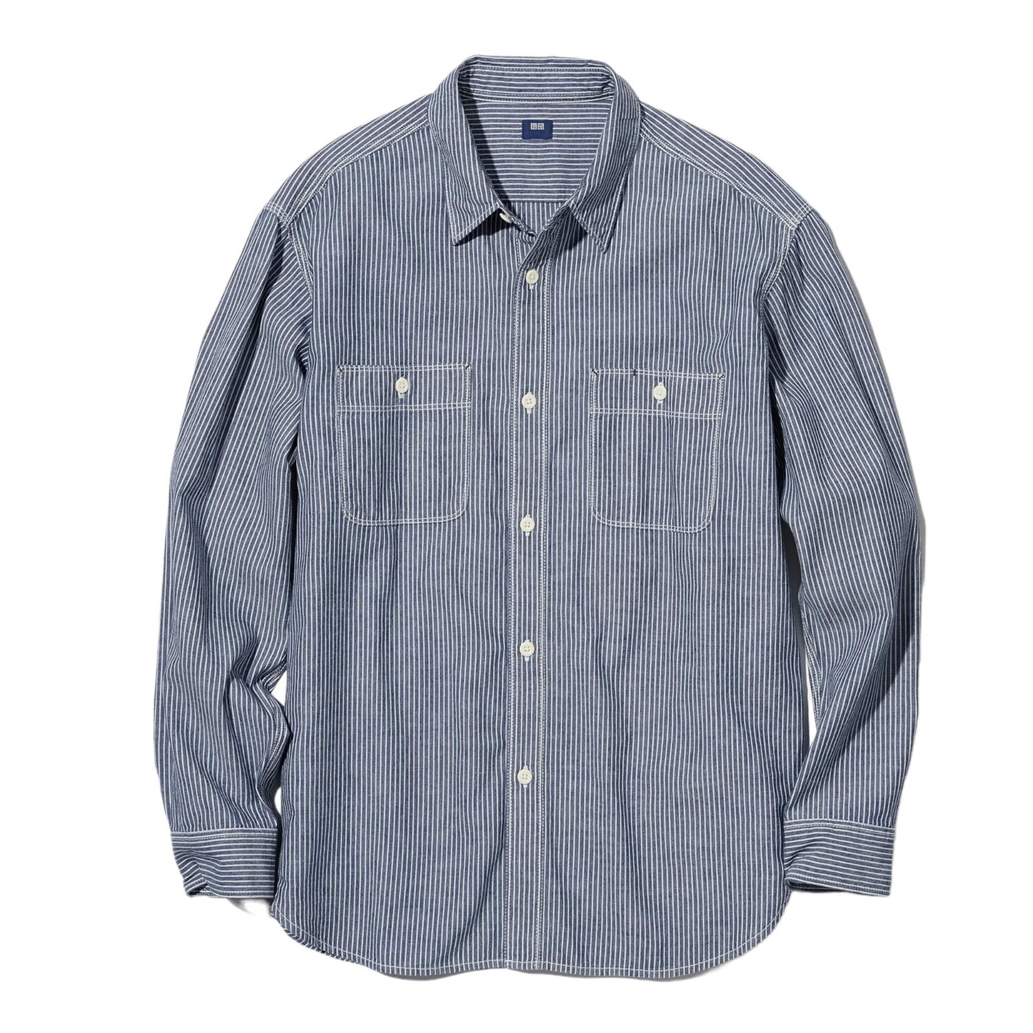

Рубашка Uniqlo Hickory Denim Regular Fit Work, синий