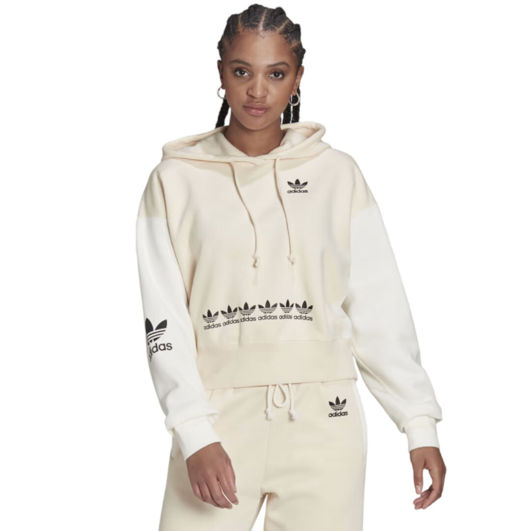 

Толстовка Adidas Originals Logo Play Cropped, бежевый