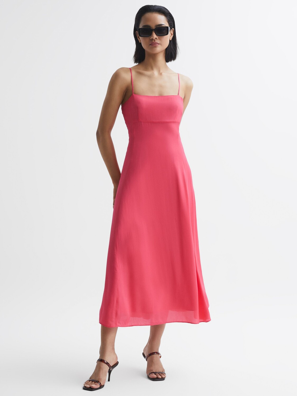 

Приталенное платье миди Reiss Bonnie, коралловый