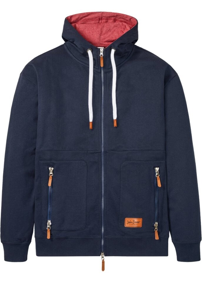 

Толстовка с капюшоном из переработанного полиэстера свободного кроя John Baner Jeanswear, синий
