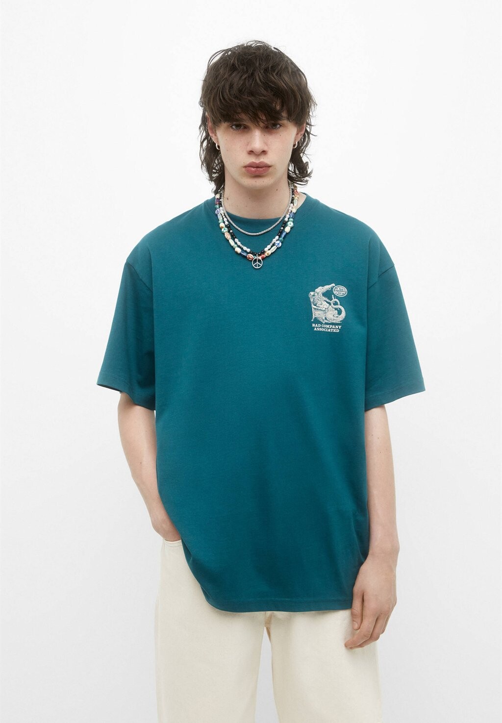 

Футболка с принтом PULL&BEAR, зеленый