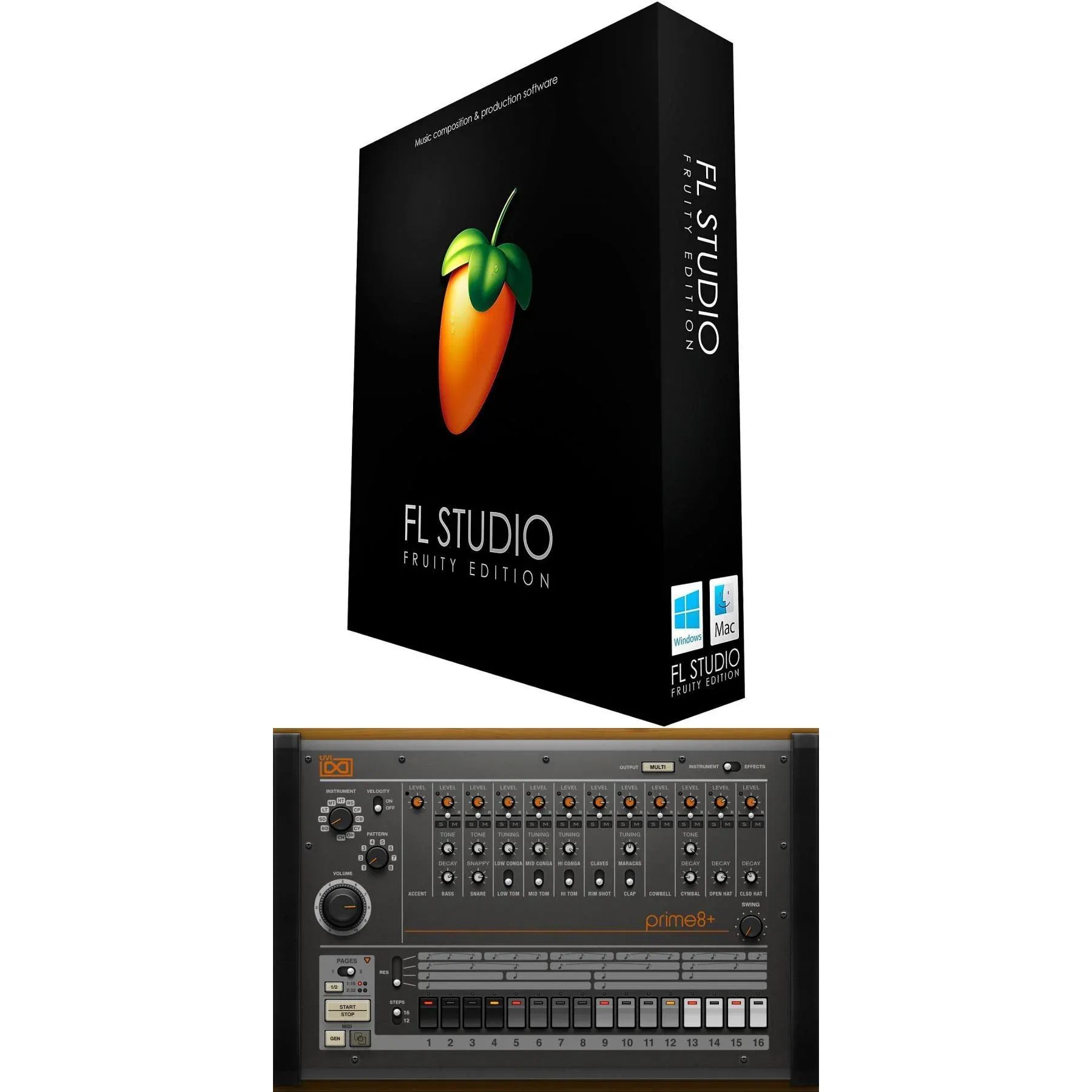 Комплект Image Line FL Studio Fruity Edition и программного обеспечения UVI  Prime 8+ для драм-машины – купить с доставкой из-за рубежа через платформу  «CDEK.Shopping»