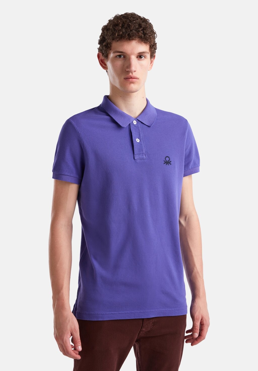 

Рубашка-поло Slim Fit United Colors of Benetton, фиолетовый