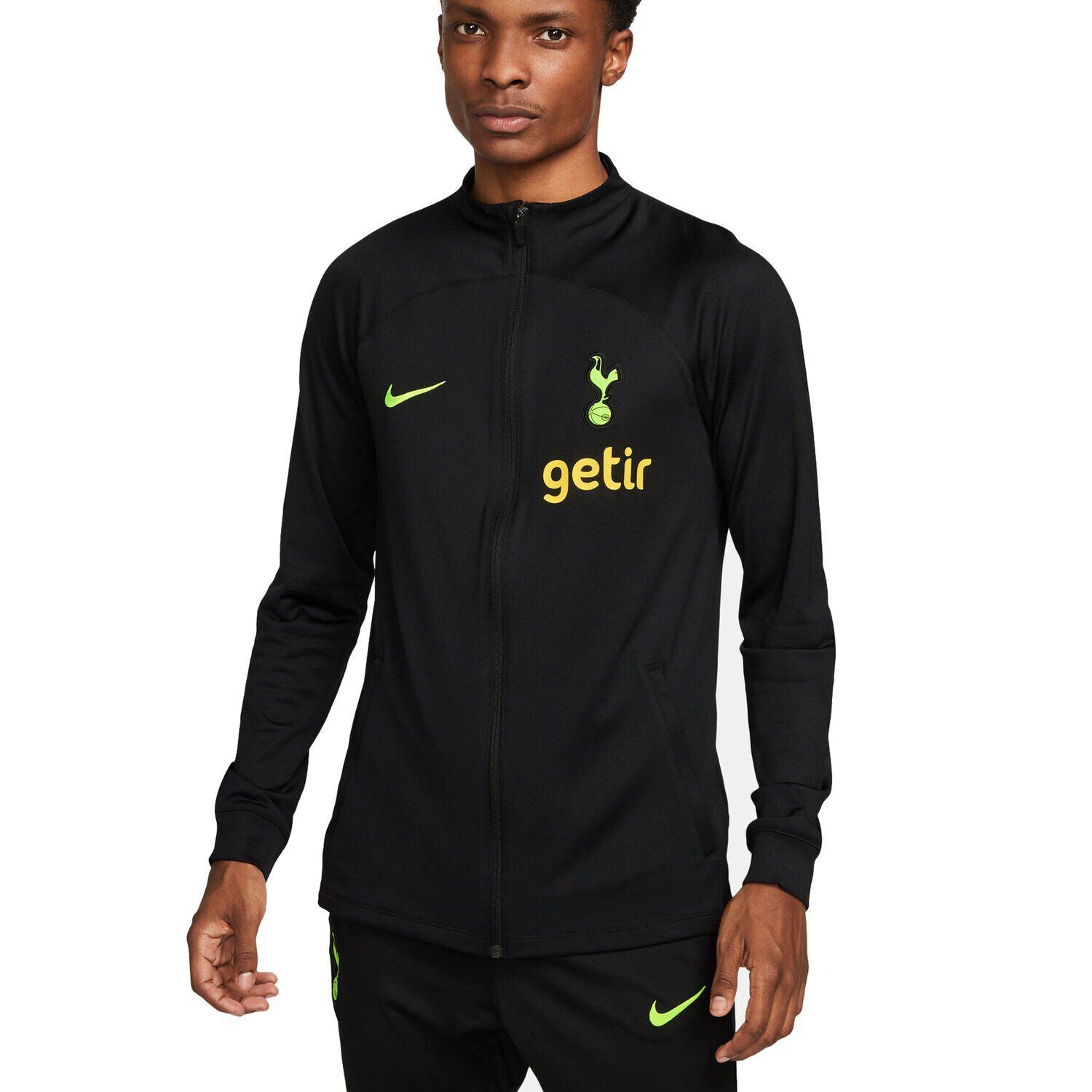 

Мужская черная спортивная куртка с молнией во всю длину Tottenham Hotspur Performance Strike Nike, Черный