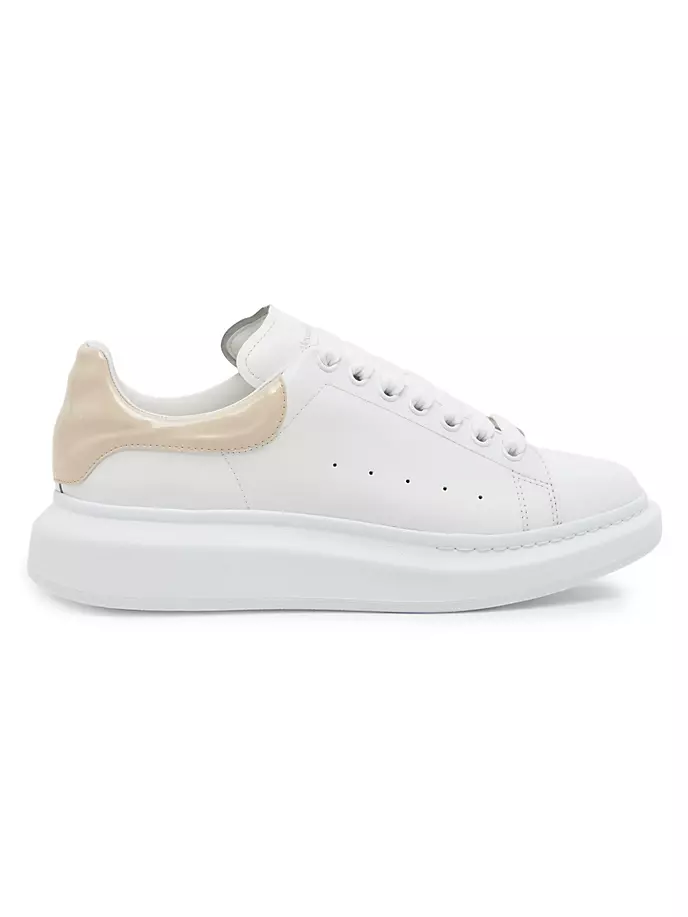 

Кожаные низкие кеды оверсайз Alexander Mcqueen, цвет white oyster