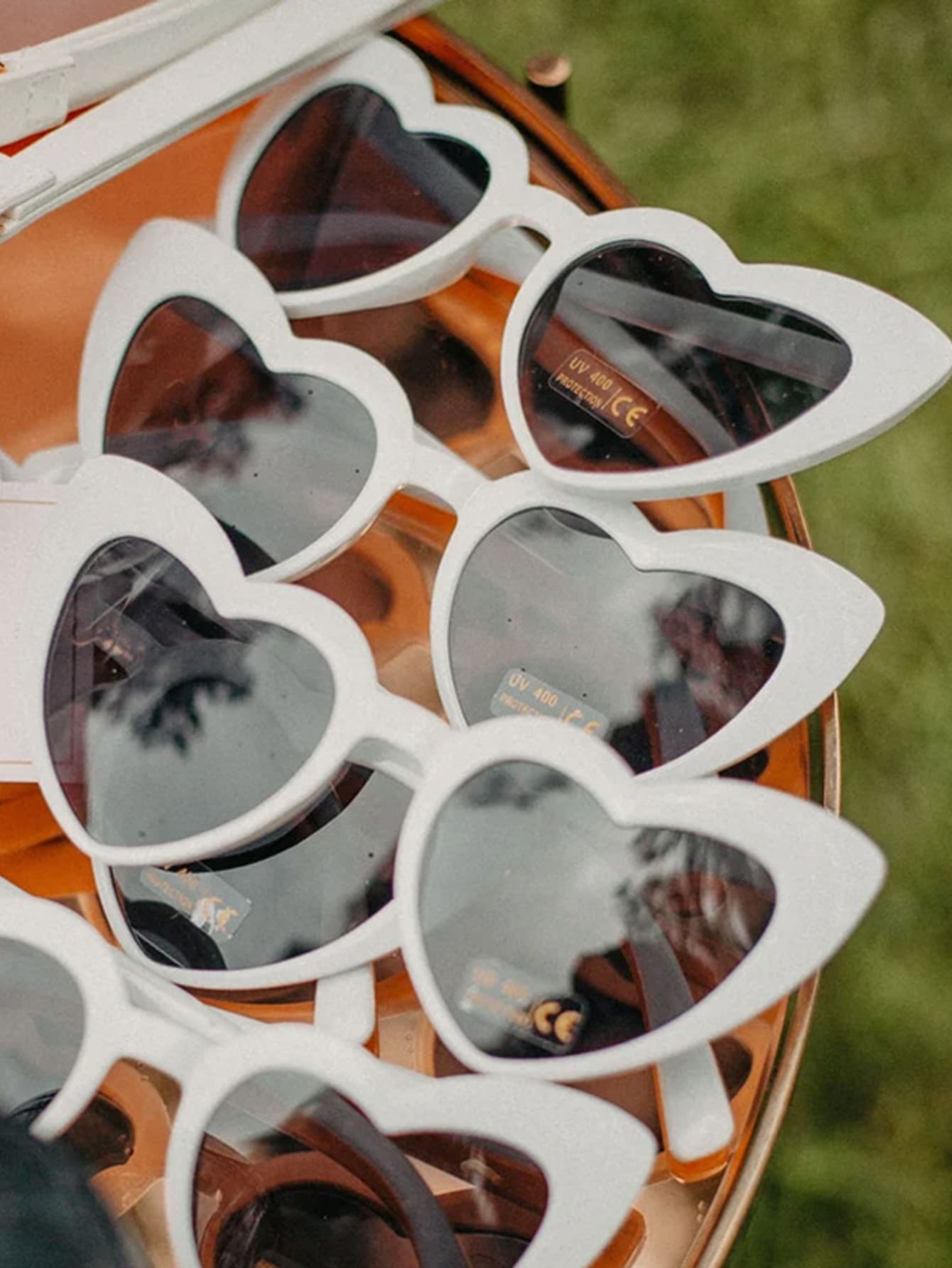 1шт белые солнцезащитные очки в форме сердца с защитой от ультрафиолета для детей, белый цена и фото