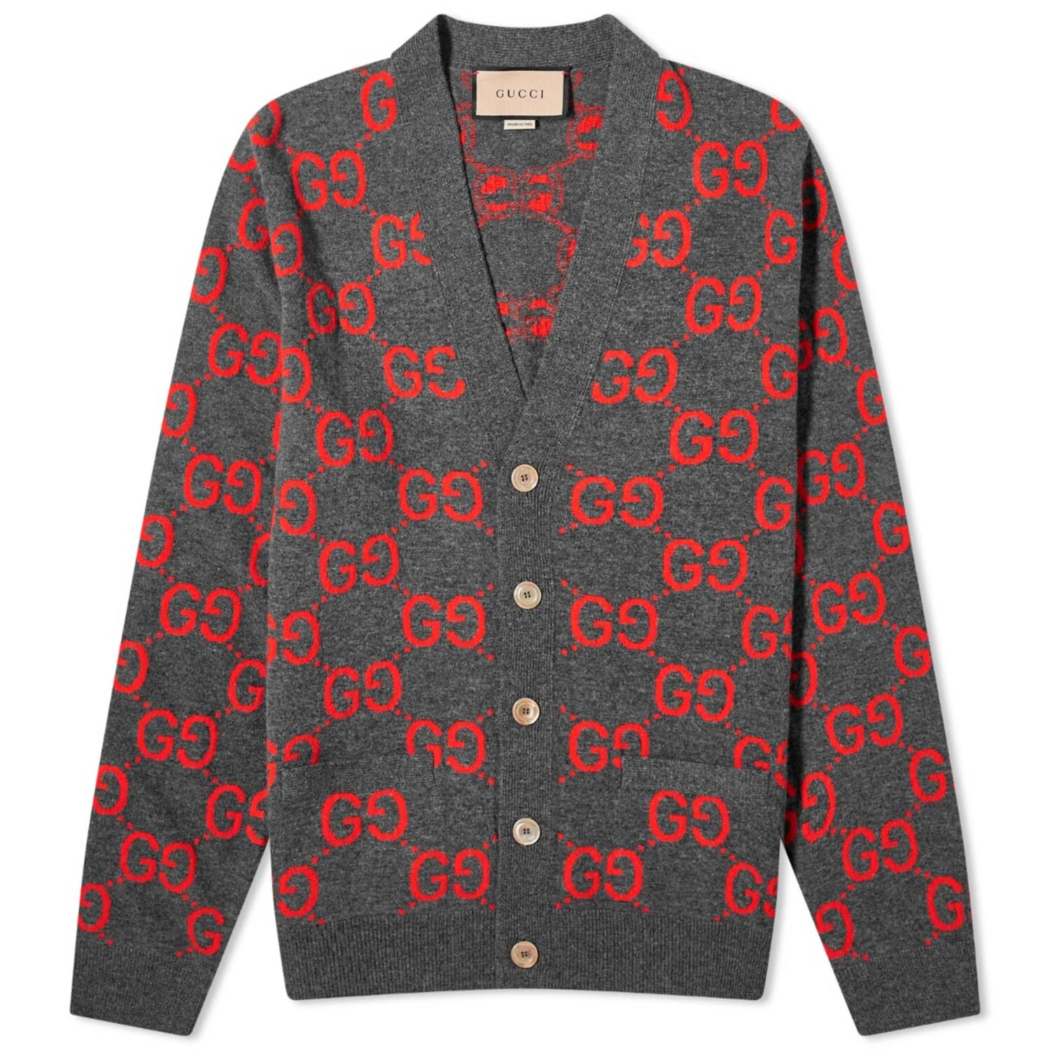 

Кардиган Gucci Jumbo Gg Jacquard, серый