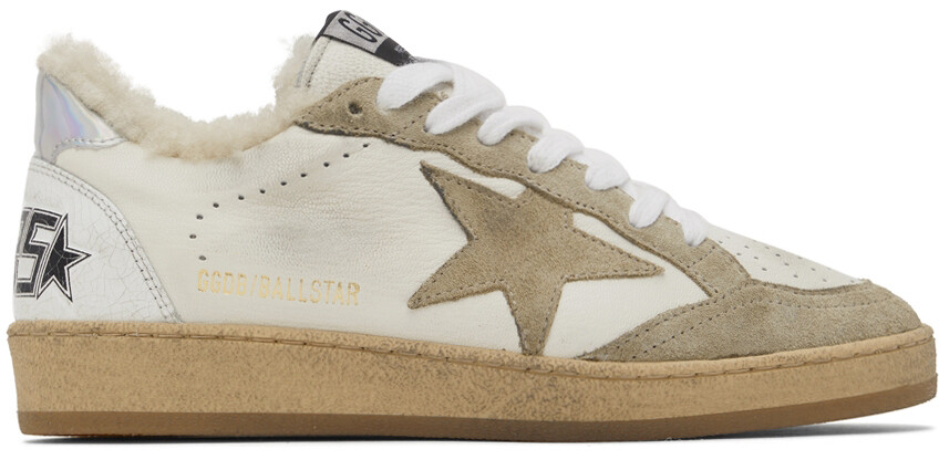 

Бело-серые кроссовки Shearling Ball Star Golden Goose