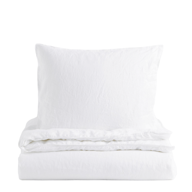 Комплект односпального постельного белья H&M Home, белый пододеяльник лен солнечный лучик