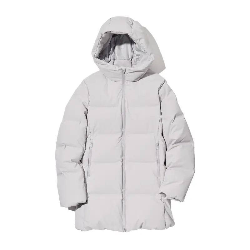 

Пуховик Uniqlo Seamless Down, светло-серый
