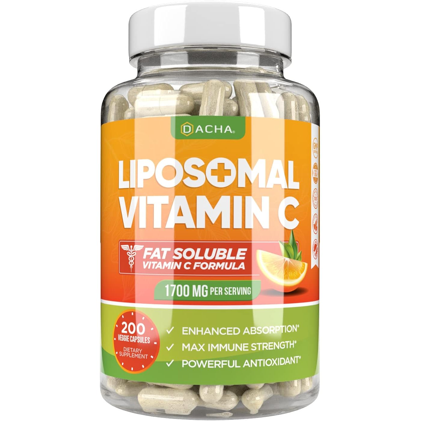 Витамин C Dacha Liposomal Fat Soluble 1700 мг, 200 капсул