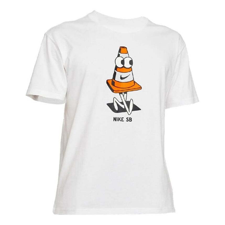 

Футболка Nike SB Funny Cartoon Printing Sports Round Neck Short Sleeve, белый/оранжевый
