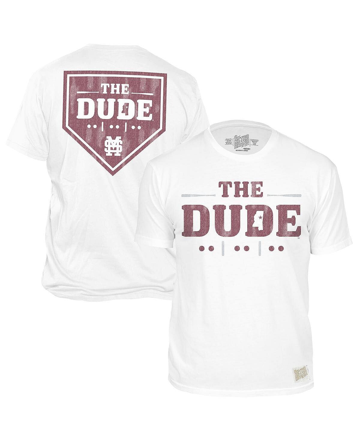 

Мужская белая футболка mississippi state bulldogs the dude 2-hit plate Original Retro Brand, белый