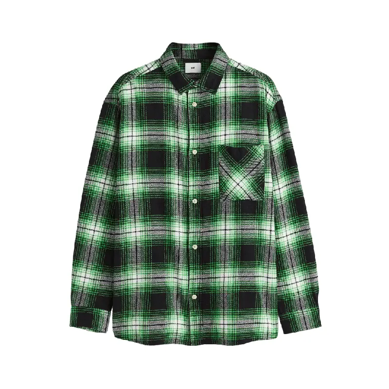 

Рубашка H&M Cotton Twill, зеленый/черный
