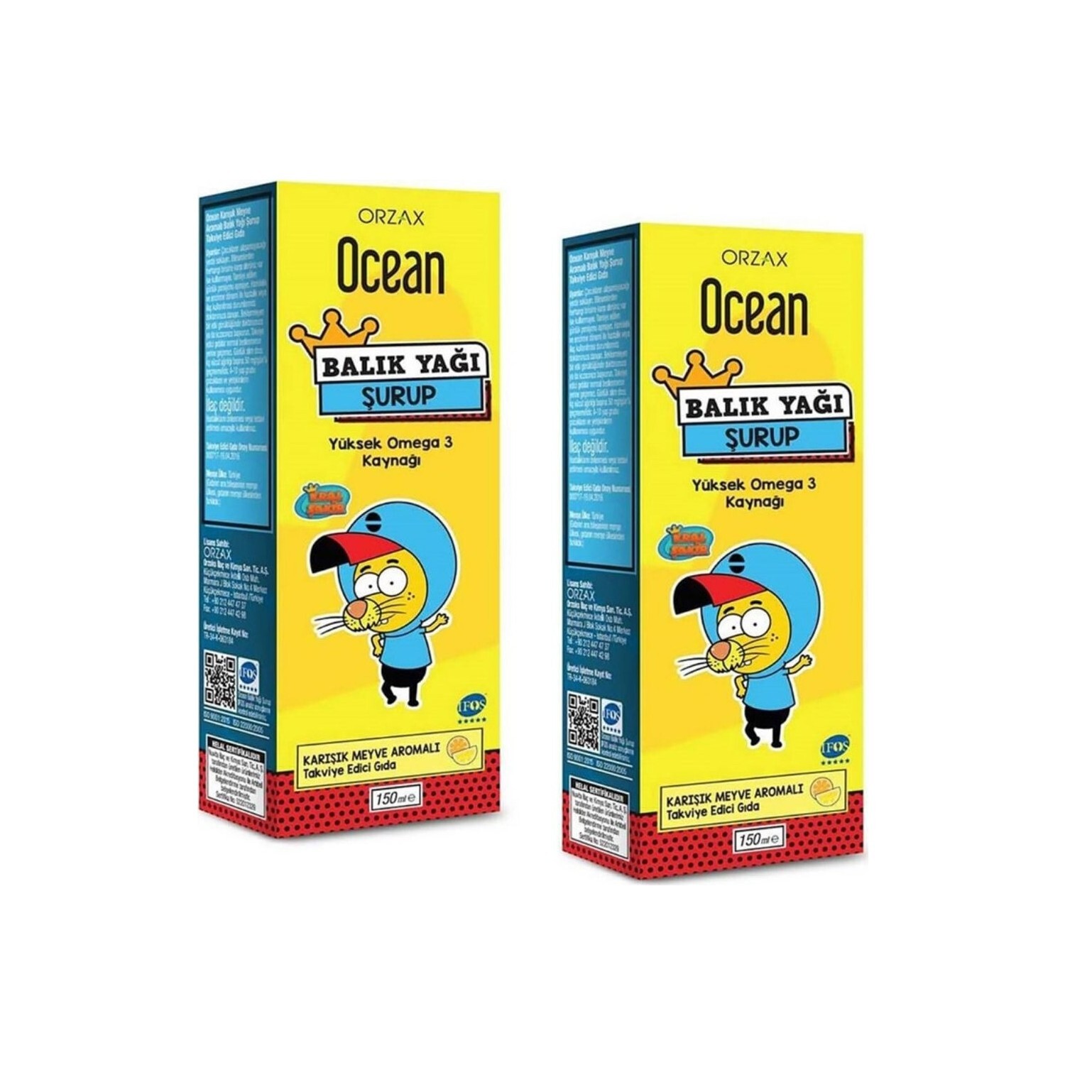 

Рыбий жир Ocean Omega 3 King Sakir, 150 мл, 2 шт