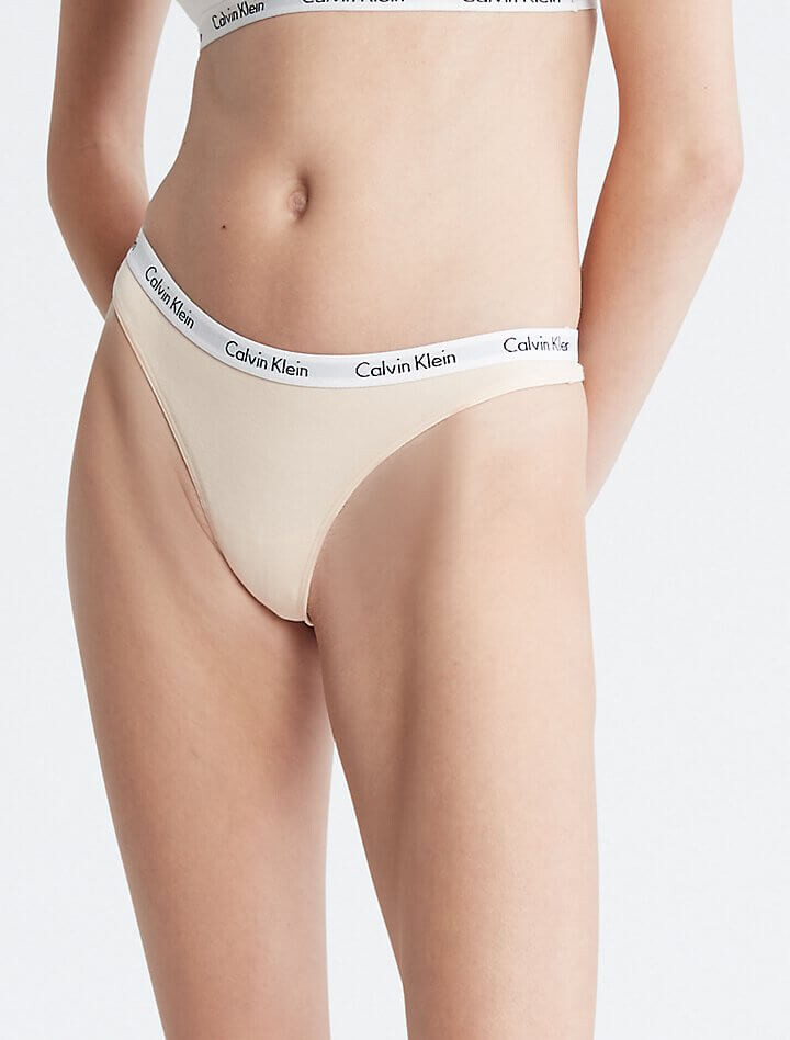 

Стринги Calvin Klein Carousel Logo Cotton, бежевый