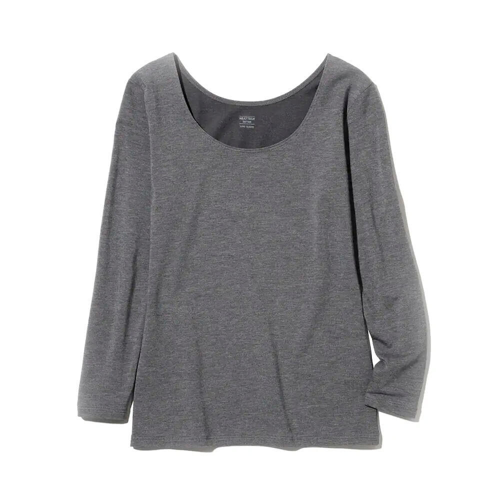 

Лонгслив Uniqlo Heattech Extra Warm Cotton, серый