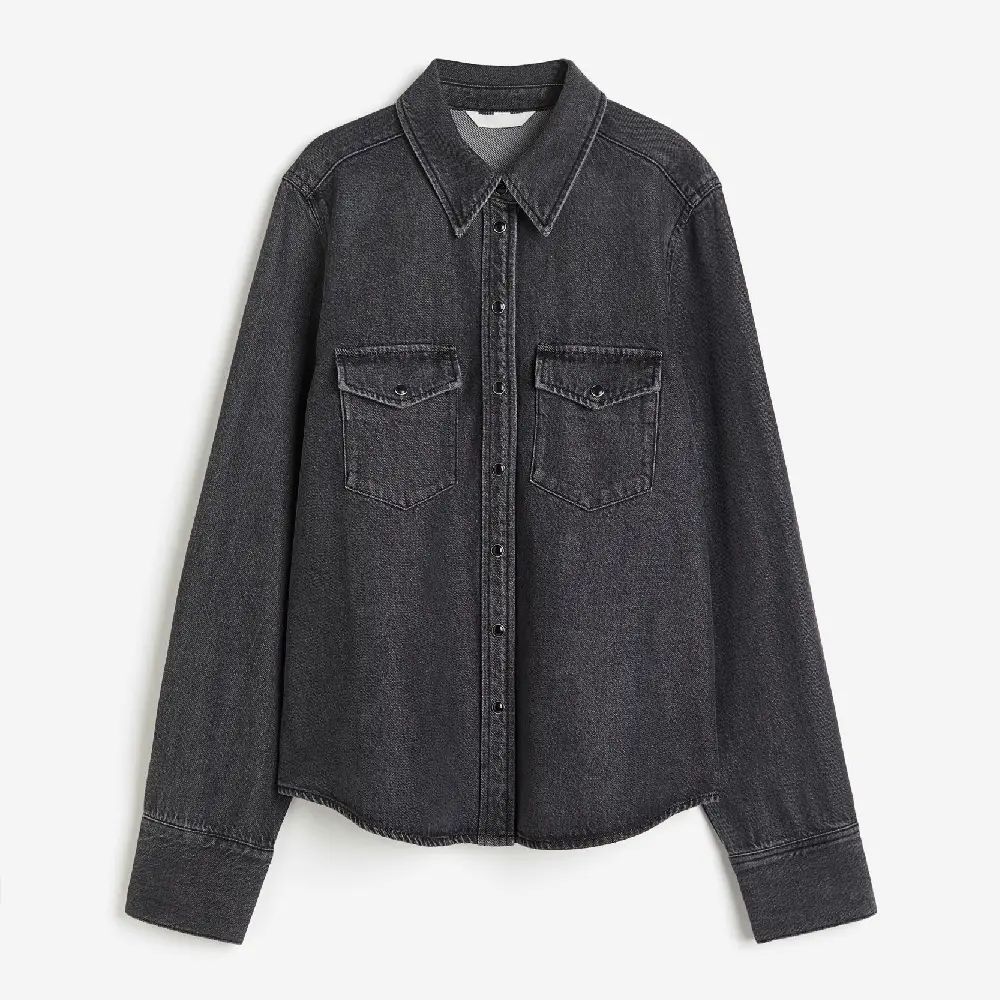 

Джинсовая рубашка H&M, темно-серый