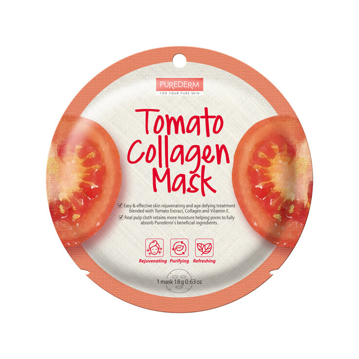 

Purederm Tomato Collagen Mask Коллагеновая тканевая маска Tomato 18g