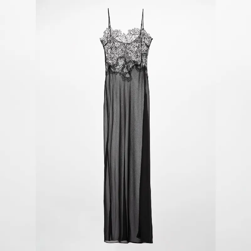 

Платье Zara Strappy Lace, черный