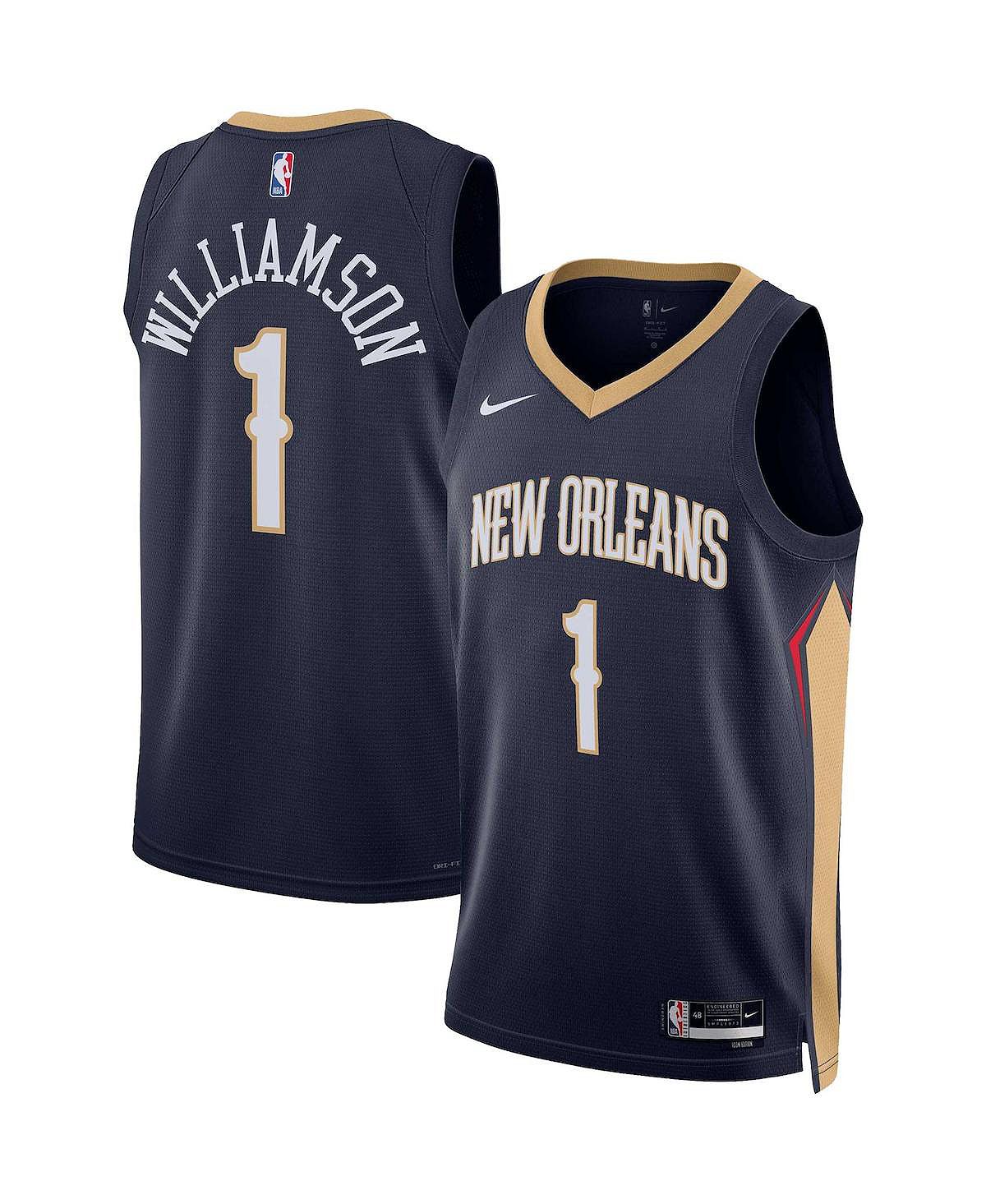 цена Мужская футболка zion williamson navy new orleans pelicans 2022/23 swingman - icon edition Nike, синий
