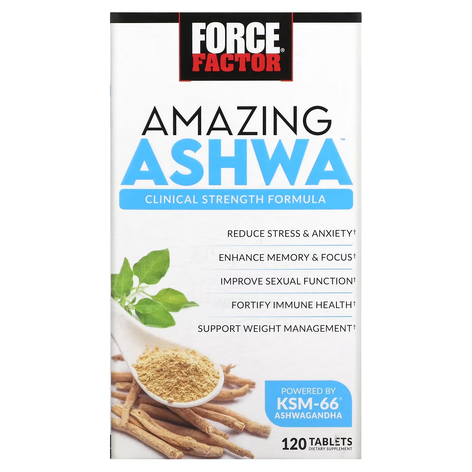Пищевая Добавка Force Factor Amazing Ashwa, 120 таблеток пищевая добавка force factor better turmeric 120 таблеток