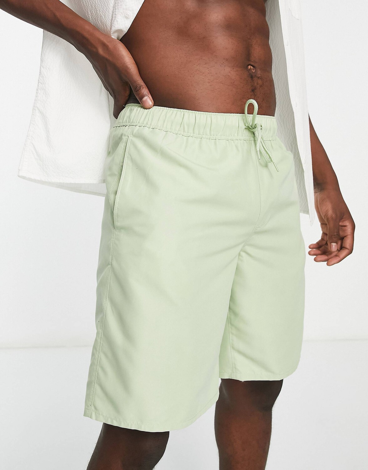 

Светло-зеленые удлиненные плавки ASOS DESIGN