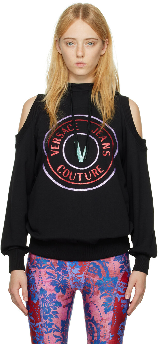 

Худи черного цвета с V-образной эмблемой Versace Jeans Couture, Черный