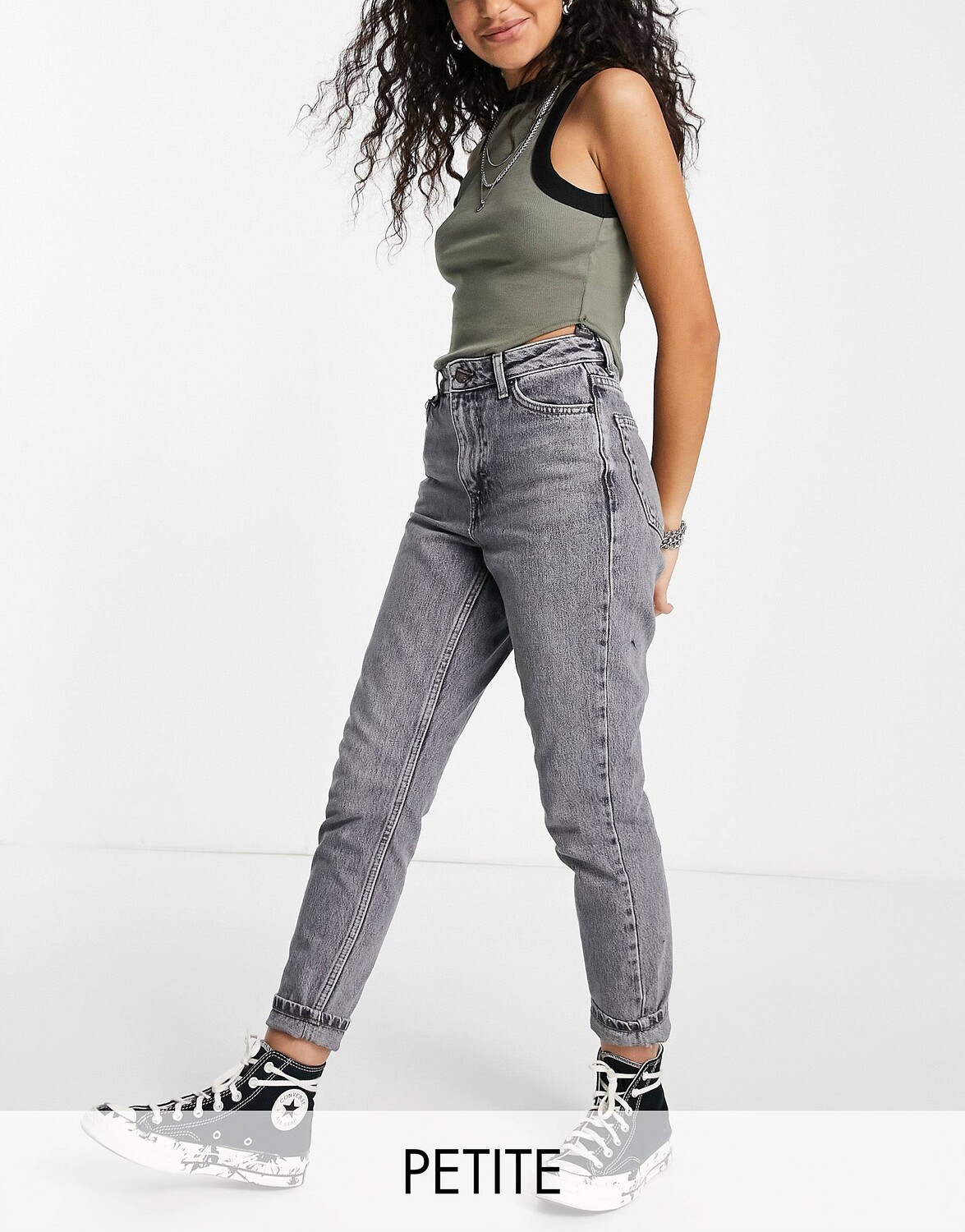 

Серые джинсы Topshop Petite Mom