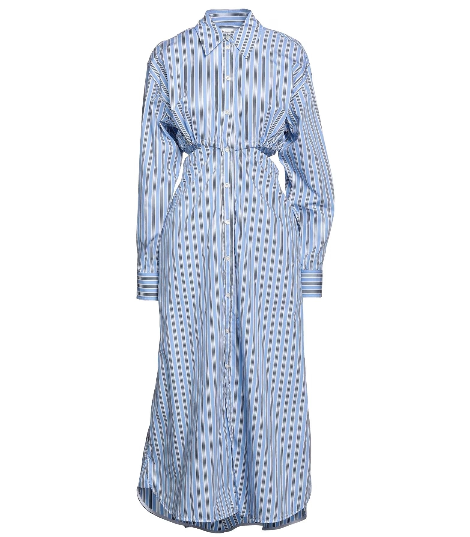trussardi платье рубашка в полоску 48 Платье Victoria Beckham Midi, голубой
