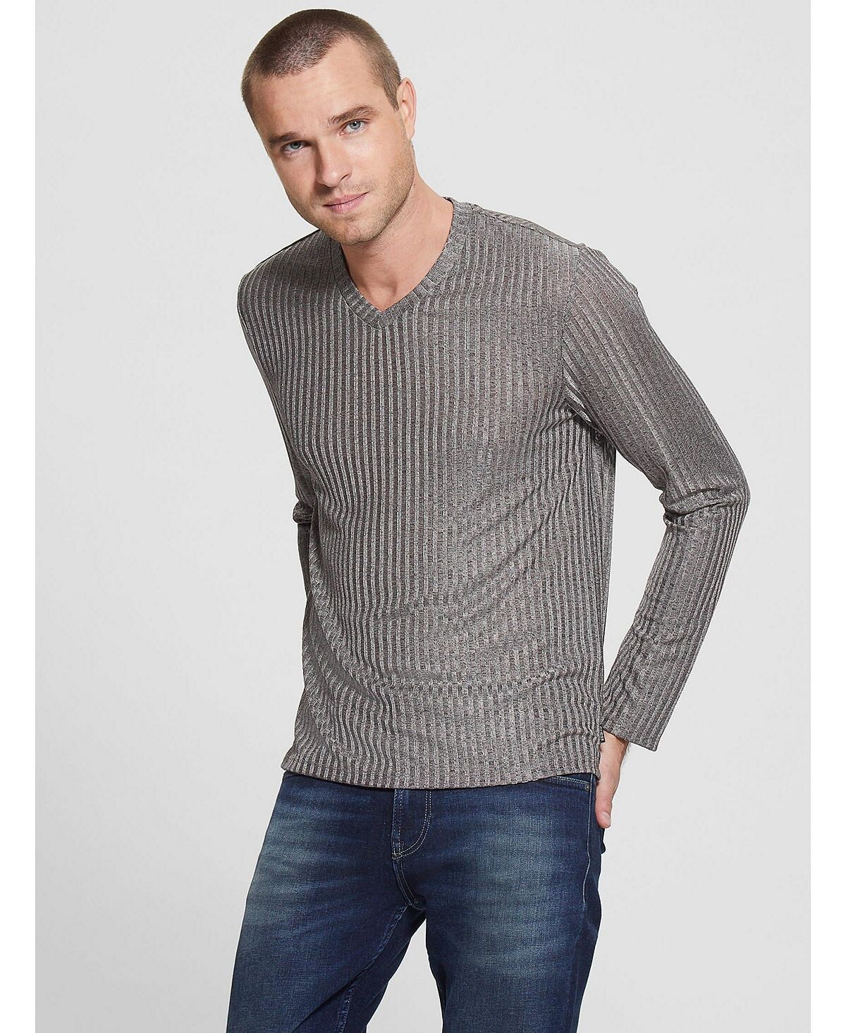 

Мужской свитер с длинными рукавами warehouse GUESS, мульти, Серый