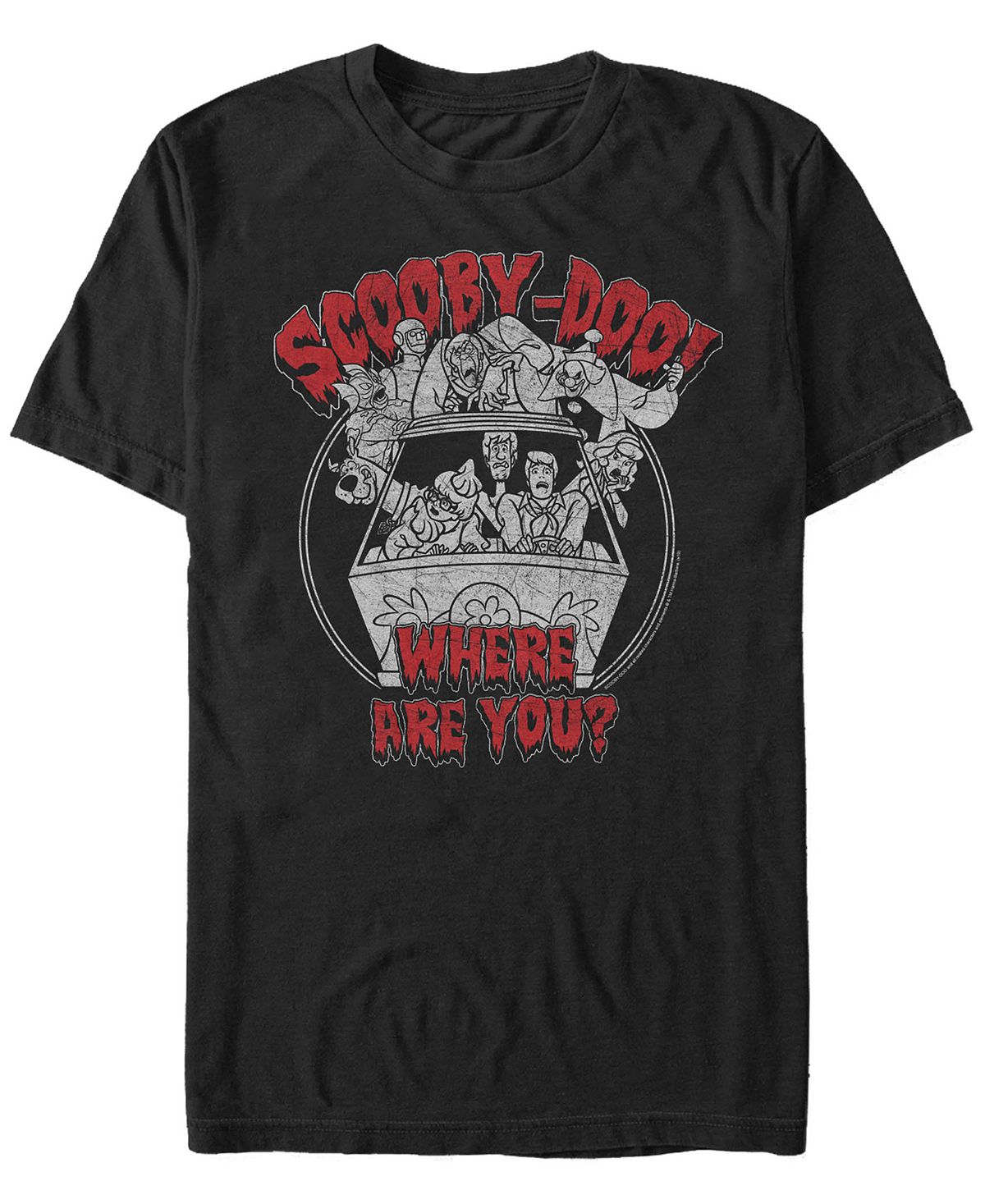 Мужская футболка с коротким рукавом scooby-doo where are you spooky monster van Fifth Sun, черный