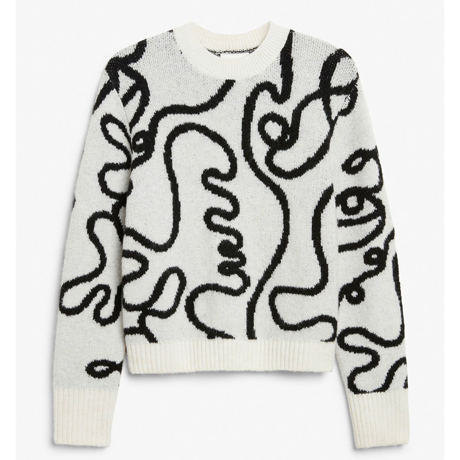 

Свитер Monki Soft knit, белый/черный