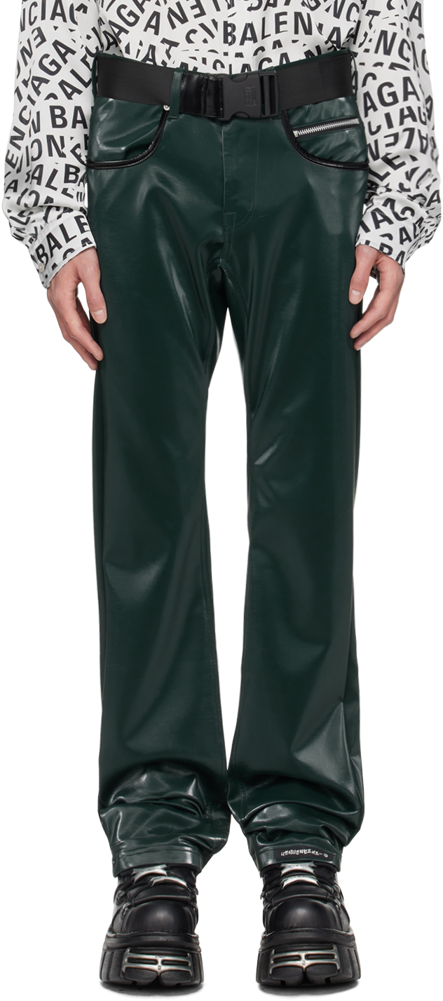 Зеленые брюки из глянцевой искусственной кожи 'ATT1%TUDE' Always 99%IS-