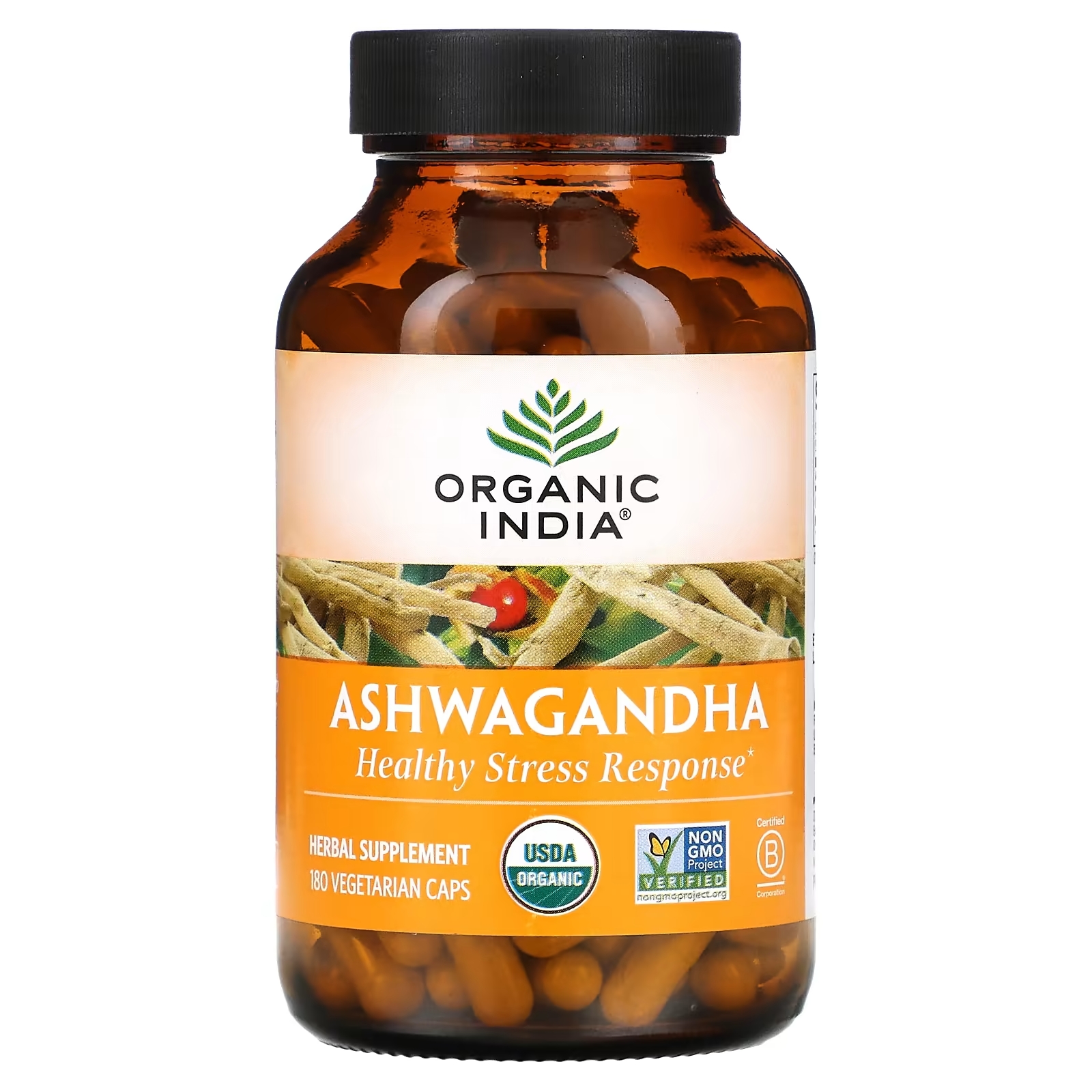Ашваганда Organic India, 180 вегетарианских капсул organic india ашваганда 180 вег капсул