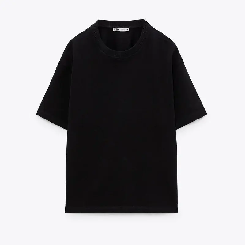 

Футболка Zara Faded Cotton, черный