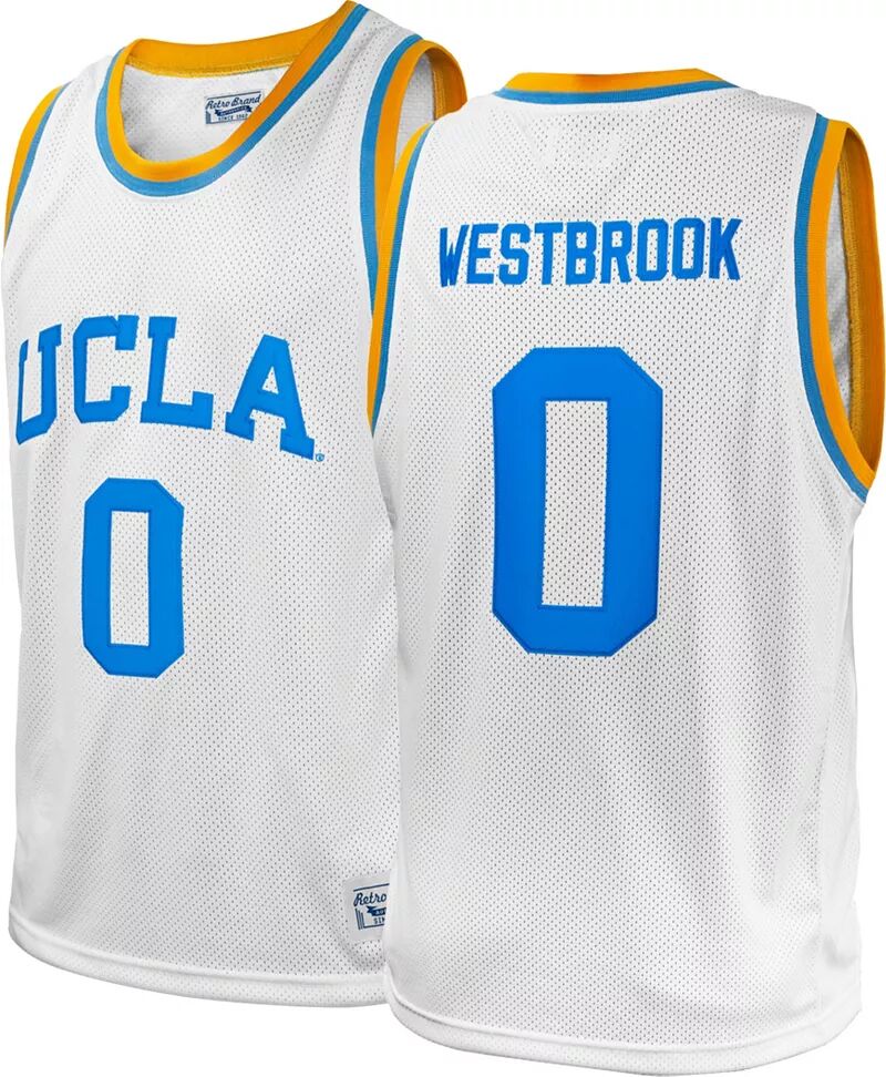 Оригинальный Retro Brand для мужчин UCLA Bruins белый Рассел Уэстбрук Реплика баскетбольная майка