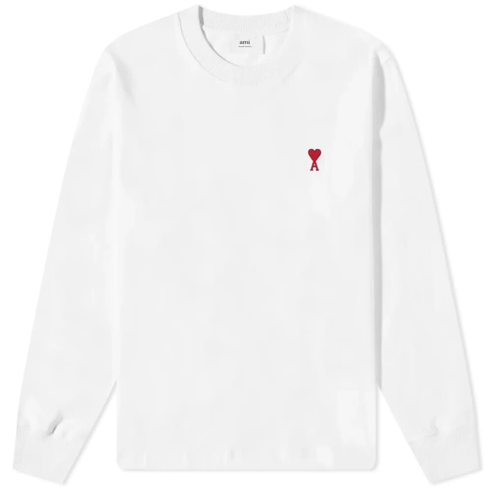 

Футболка AMI Long Sleeve Small A Heart Tee, Белый