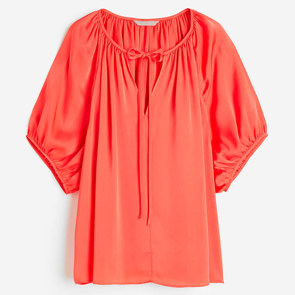 

Блузка H&M Oversized Tie-top, коралловый