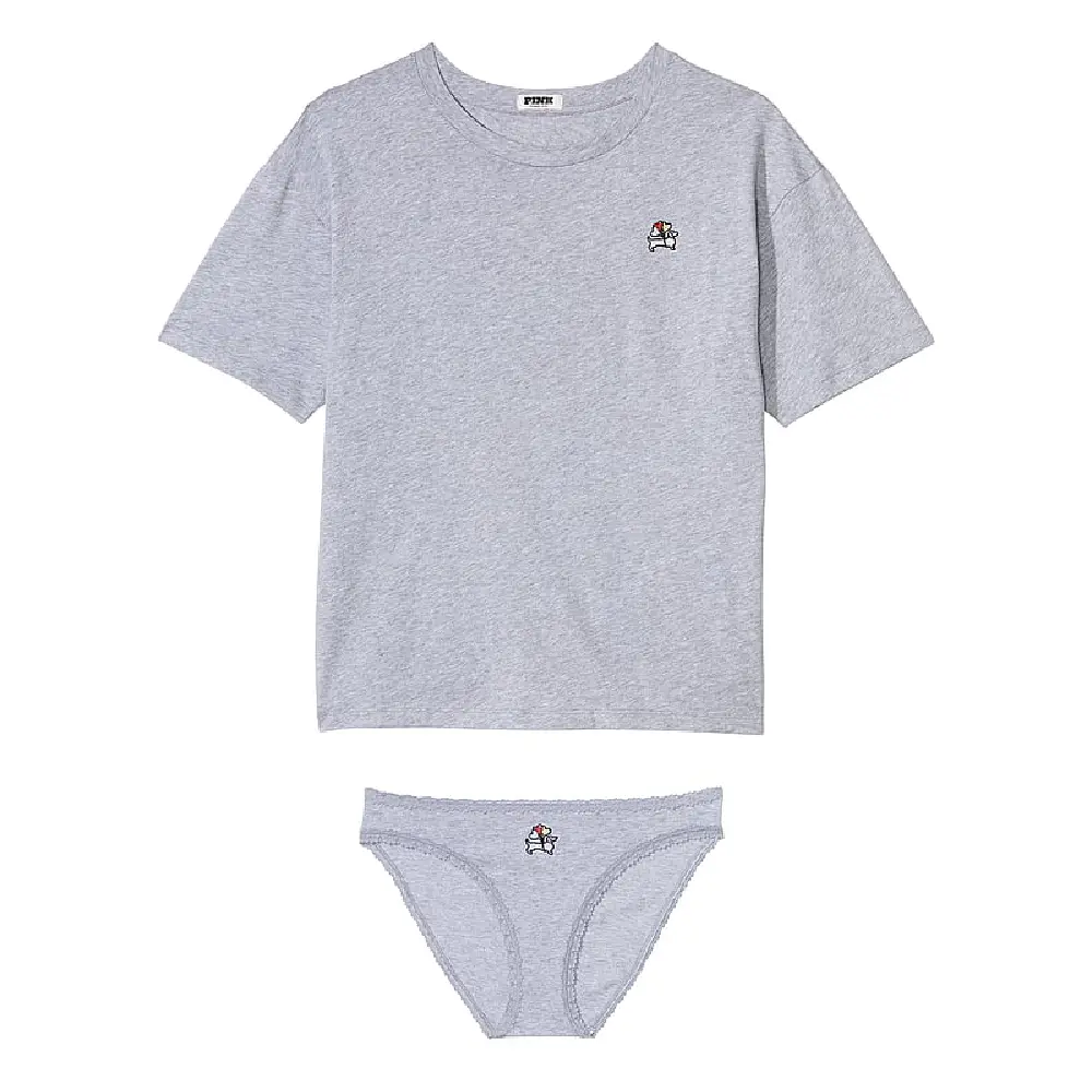 

Пижамный комплект Victoria's Secret Pink Cotton, серый