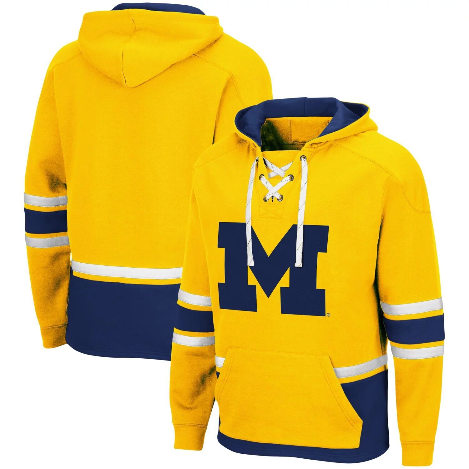 

Мужской пуловер с капюшоном Maize Michigan Wolverines Lace Up 3.0 Colosseum
