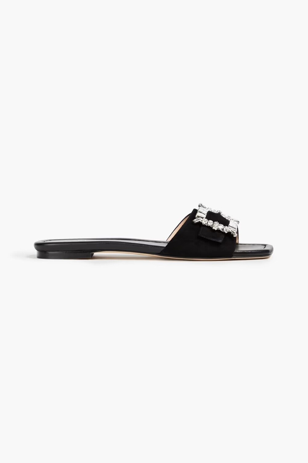 

Декорированные замшевые шлепанцы Stuart Weitzman, черный