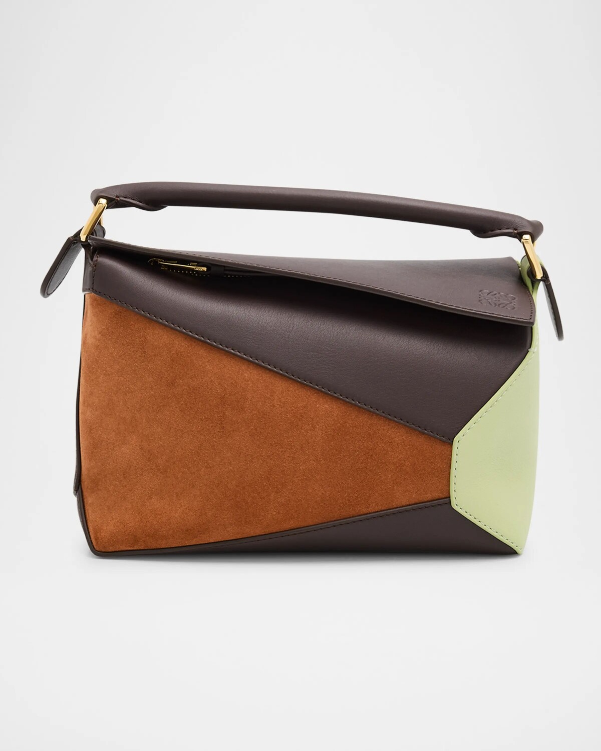 

Маленькая многоцветная сумка через плечо Puzzle Edge Loewe, цвет Chocolate/Tan