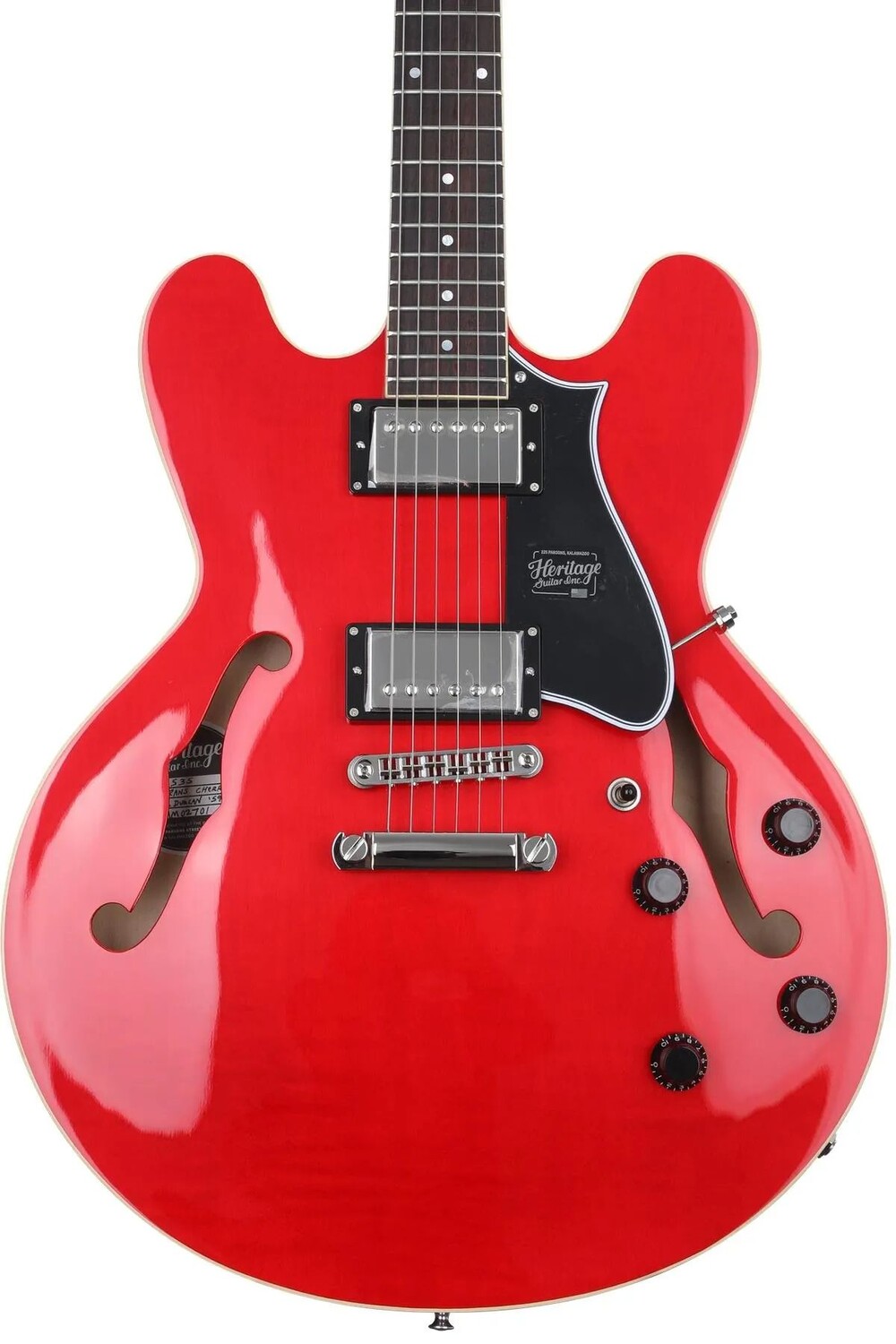 

Электрогитара Heritage Standard H-535 с полуполым корпусом — Trans Cherry