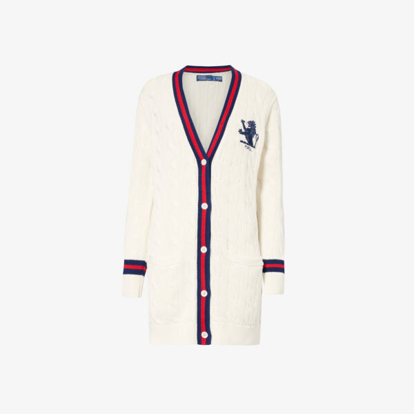 

Вязаный кардиган с вышивкой crest Polo Ralph Lauren, бежевый