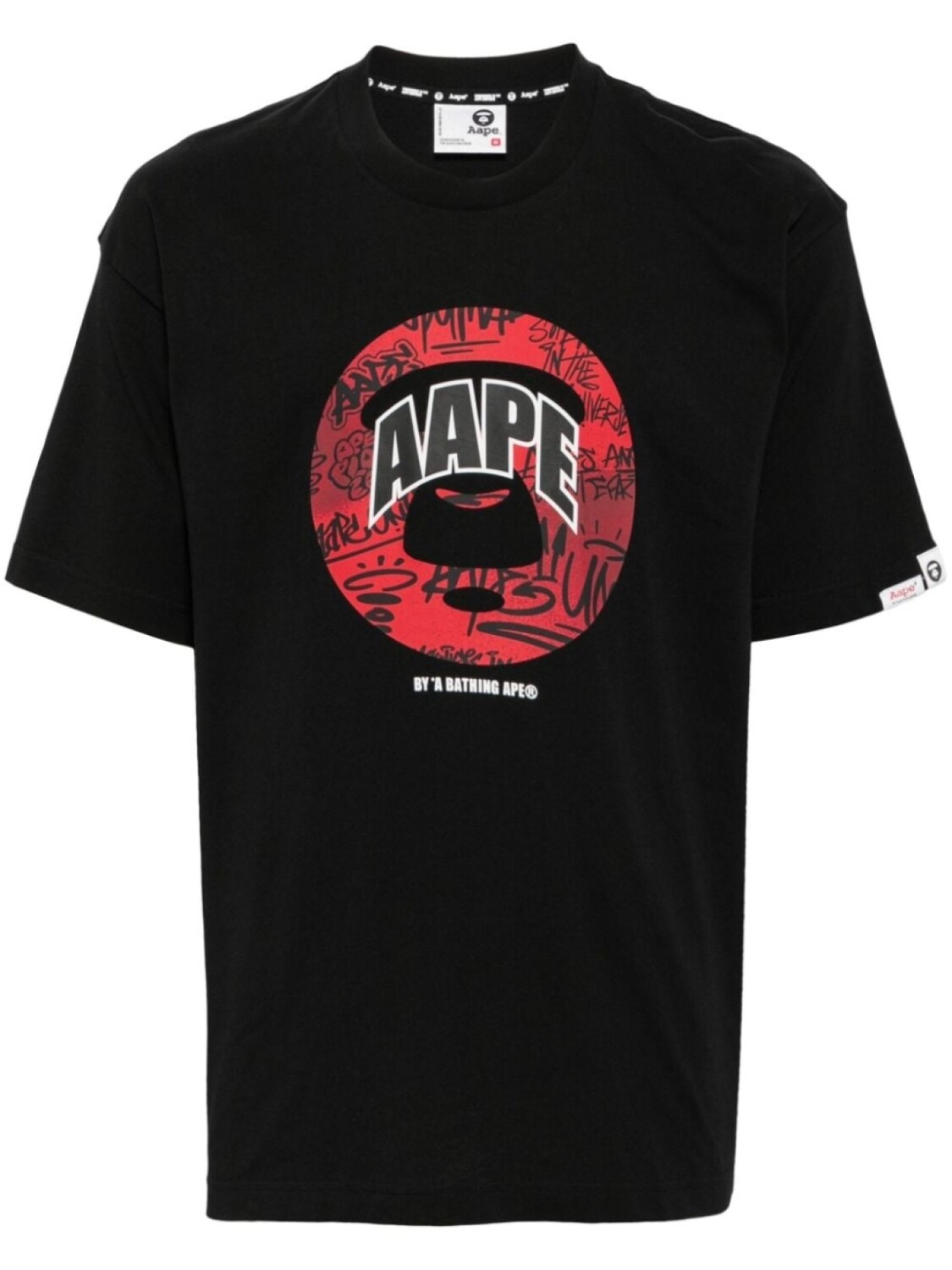 

Футболка из хлопка с логотипом AAPE BY *A BATHING APE, черный