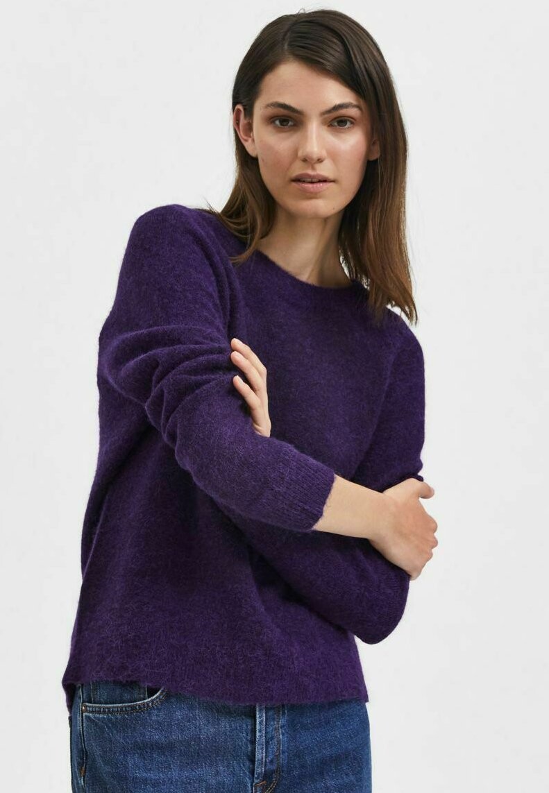 

Свитшот Selected Femme LULU LS O-NECKB NOOS, цвет acai